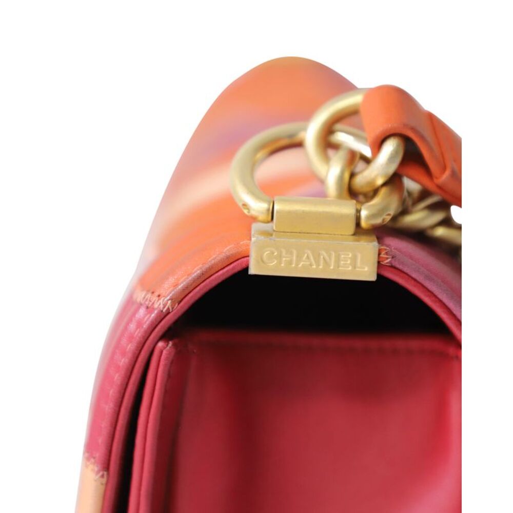 Chanel Limited Edition Patchwork Camelia Boy Bag in Multicolor Lambskin Leather - Picture 12 of 12